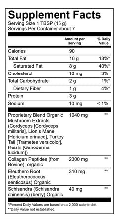 SuperCube nutrition facts label